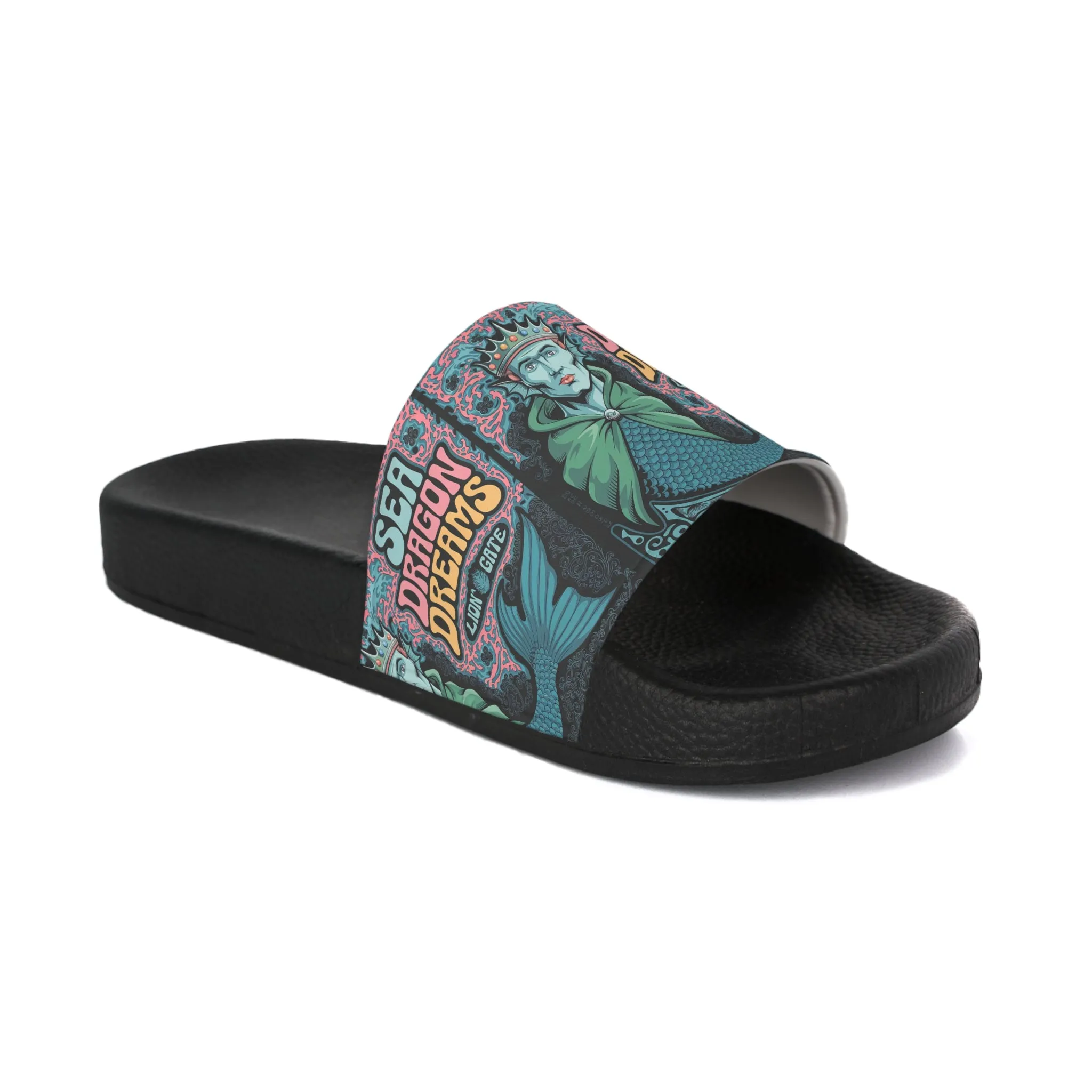 Men's Slide Sandals - Sea Dragon Dreams Merman