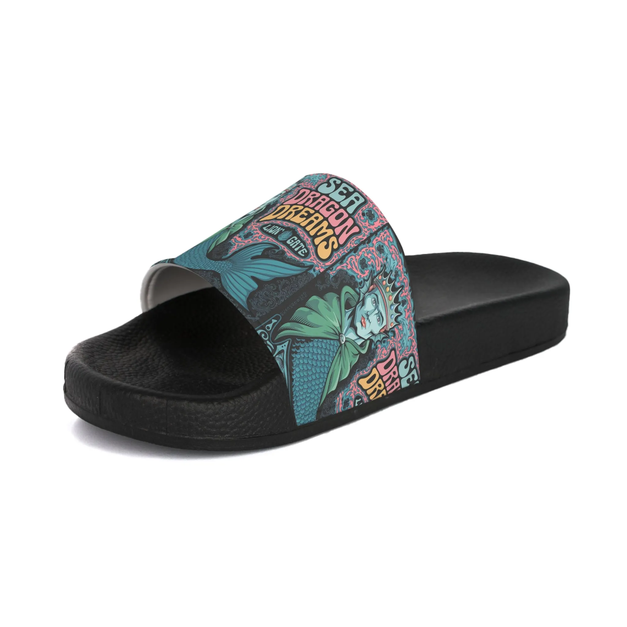 Men's Slide Sandals - Sea Dragon Dreams Merman