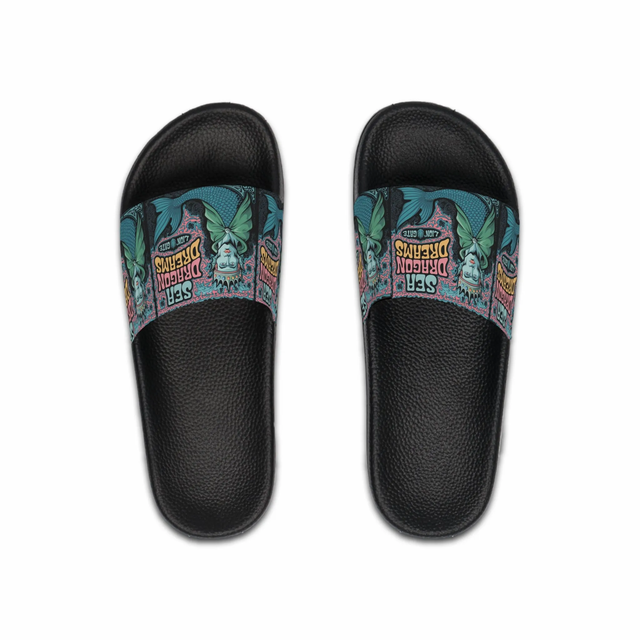 Men's Slide Sandals - Sea Dragon Dreams Merman