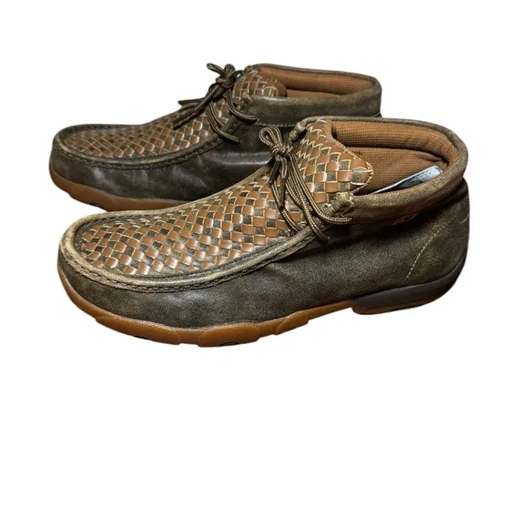 Men’s Twisted X Driving Woven Moccasin Lace Up Boots Size 9.5