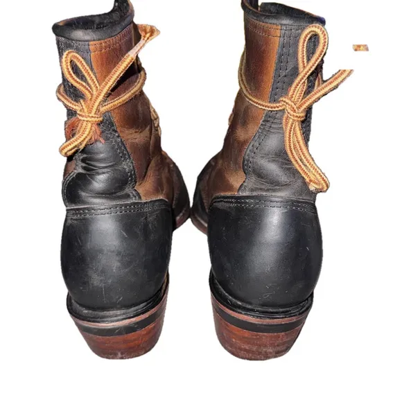 Men's Unbranded Leather Boots Brown and Black