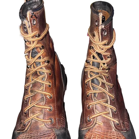 Men's Unbranded Leather Boots Brown and Black