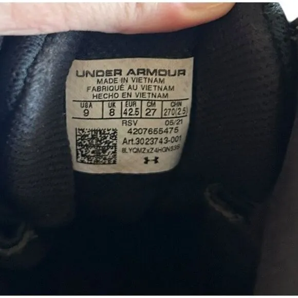 Men's Under Armour Micro G Valsetz Mid Tactical Boots 'Black' 3023743 001 Size 9
