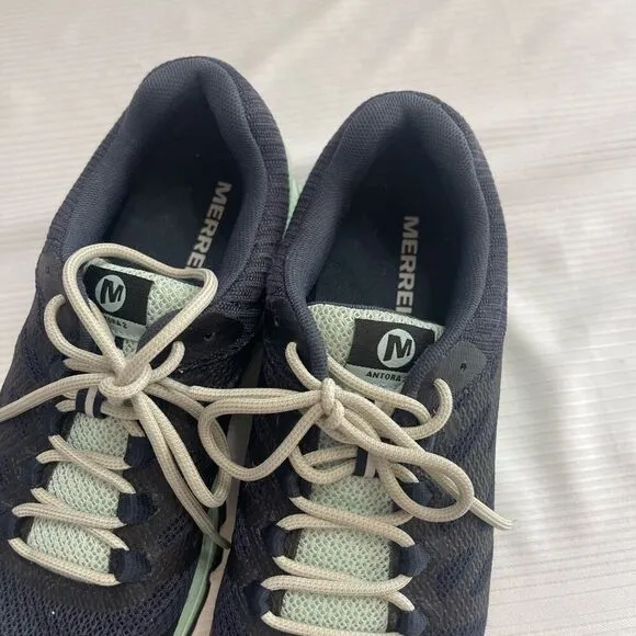 Merrell Antora 2 WOMENS Blue Green Lace Up Hiking Trail Running Shoes SIZE 6.5 6
