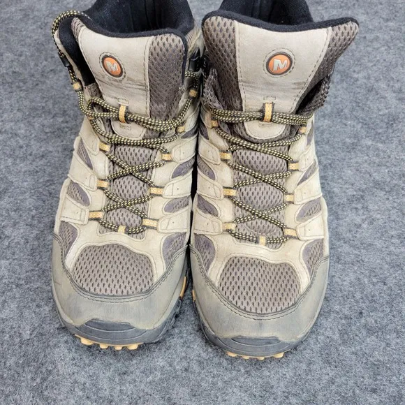 Merrell Boots Mens 12 Brown Moab Mid Hiking Vibram Outdoor Trail Terrain J06045