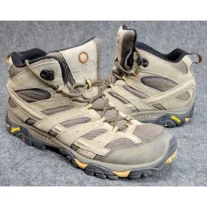 Merrell Boots Mens 12 Brown Moab Mid Hiking Vibram Outdoor Trail Terrain J06045