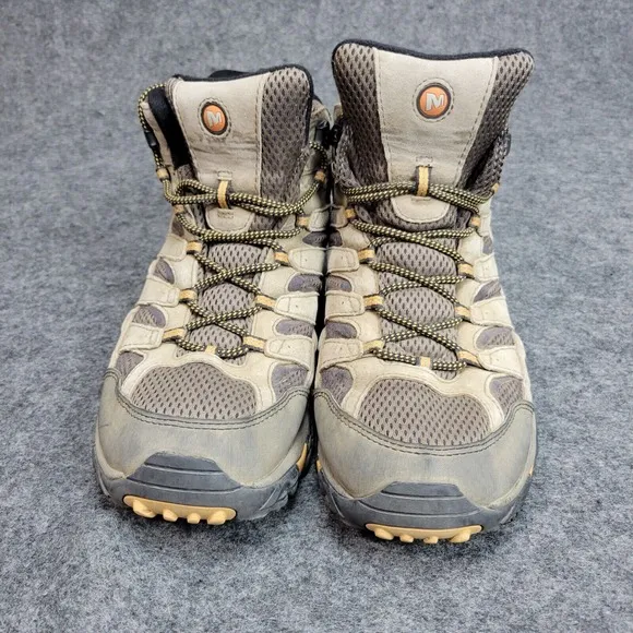 Merrell Boots Mens 12 Brown Moab Mid Hiking Vibram Outdoor Trail Terrain J06045