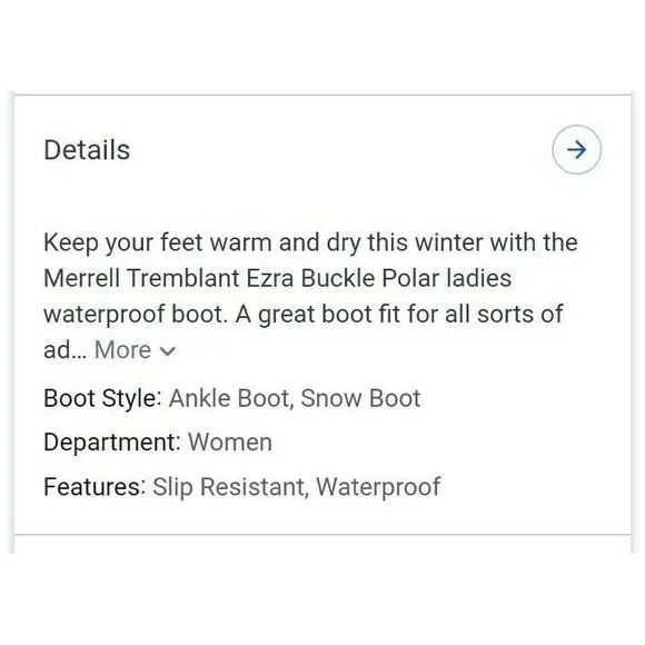 Merrell Boots Tremblant‎ Ezra Zip Polar Waterproof Brown Women's Size 5 New