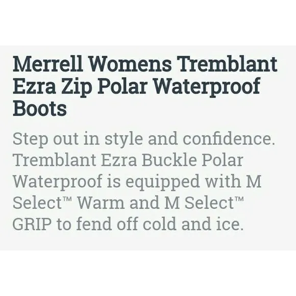 Merrell Boots Tremblant‎ Ezra Zip Polar Waterproof Brown Women's Size 5 New