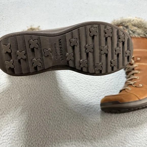 Merrell Boots Womens 7.5 Snowcreek Tall Polar Waterproof Brown Mid-Calf J001812