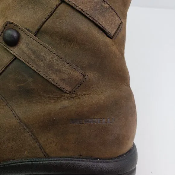 Merrell Captiva Launch Womens Size 9 Cinnamon Brown Leather Waterproof Boots
