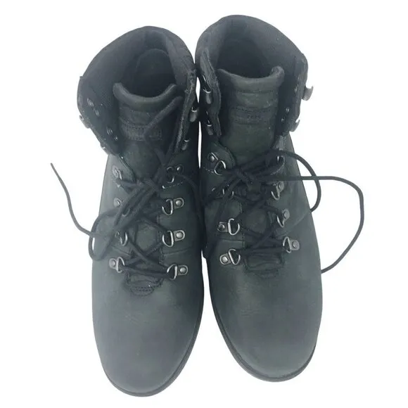 Merrell Chateau Mid Lace Waterproof Leather Boots Black Women's Size 11