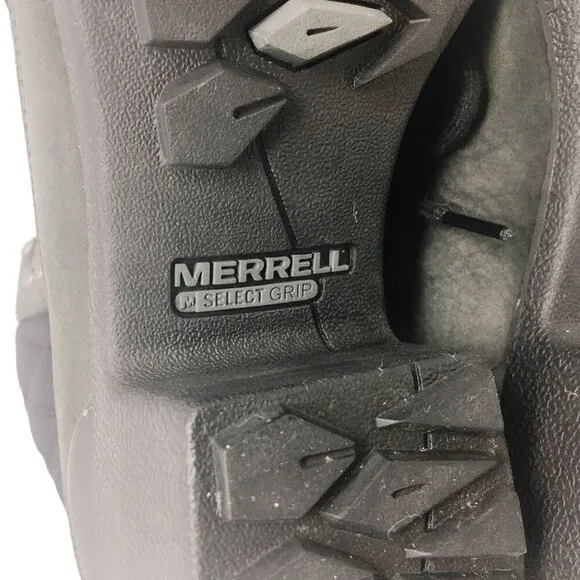 Merrell Chateau Mid Lace Waterproof Leather Boots Black Women's Size 11