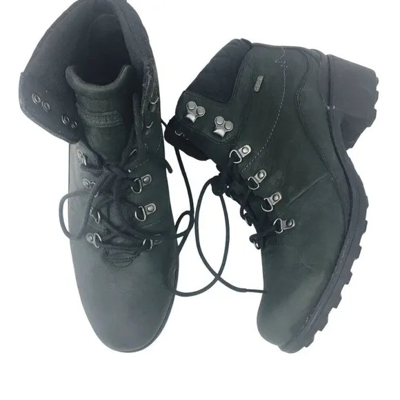 Merrell Chateau Mid Lace Waterproof Leather Boots Black Women's Size 11