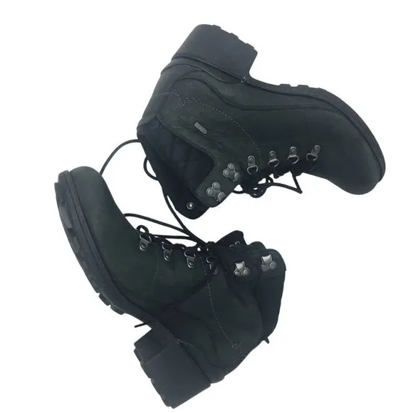 Merrell Chateau Mid Lace Waterproof Leather Boots Black Women's Size 11