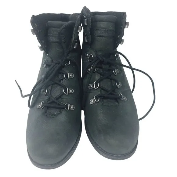 Merrell Chateau Mid Lace Waterproof Leather Boots Black Women's Size 11