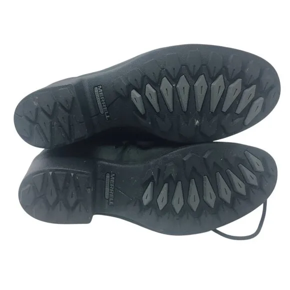 Merrell Chateau Mid Lace Waterproof Leather Boots Black Women's Size 11