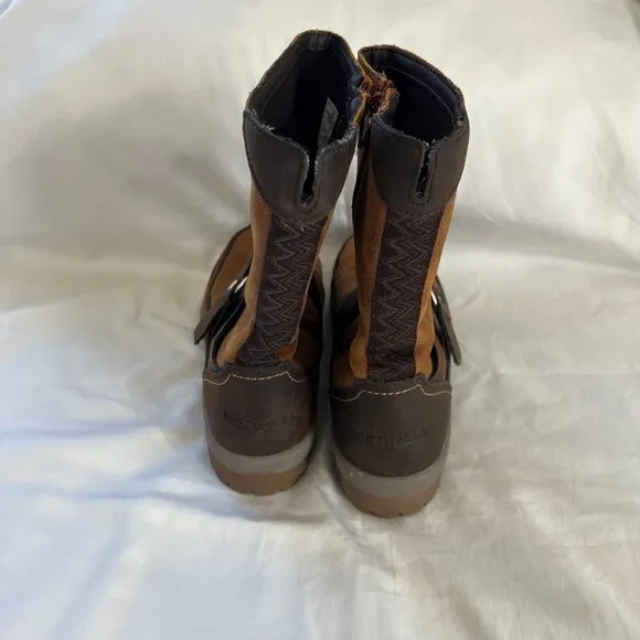Merrell Emery Rust Distressed Leather Pull On Ankle Boot Rubber Sole | Size 9