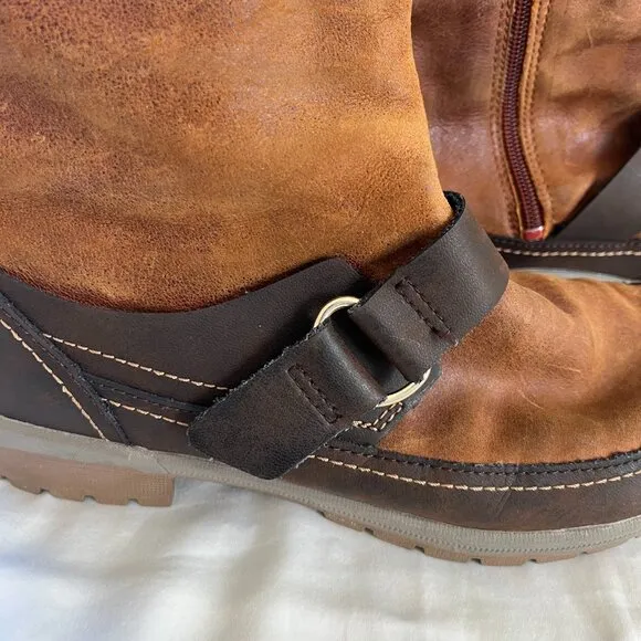 Merrell Emery Rust Distressed Leather Pull On Ankle Boot Rubber Sole | Size 9