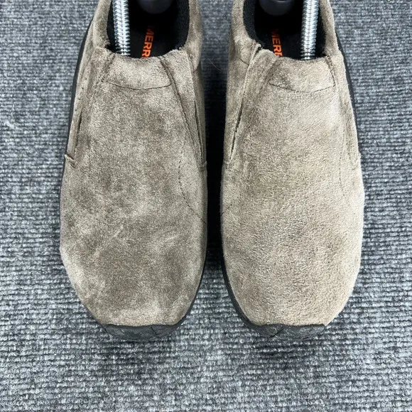 Merrell Jungle Moc Slip On Shoes Mens 8 Gray Gunsmoke Suede Hiking Trail Comfort