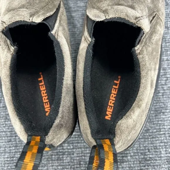 Merrell Jungle Moc Slip On Shoes Mens 8 Gray Gunsmoke Suede Hiking Trail Comfort