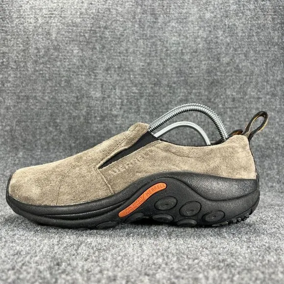 Merrell Jungle Moc Slip On Shoes Mens 8 Gray Gunsmoke Suede Hiking Trail Comfort