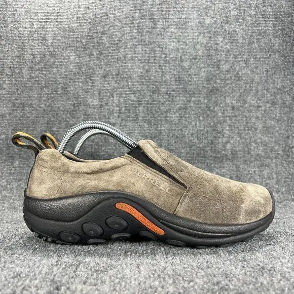 Merrell Jungle Moc Slip On Shoes Mens 8 Gray Gunsmoke Suede Hiking Trail Comfort