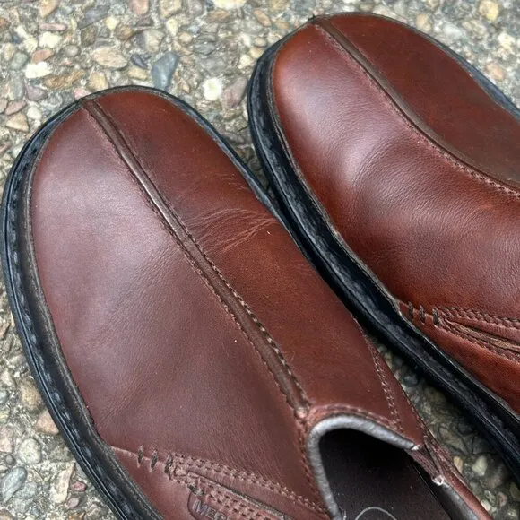 Merrell Men's Zen Redwood  Brown Leather Slip On Comfort Shoes  Size 10.5
