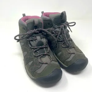 Merrell Mid-Rise Leather Hiking Boots – Gray &amp; Pink – Size 6.5 / EU 37