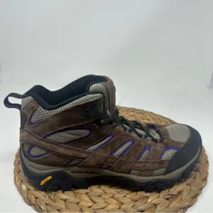 Merrell Moab Mid Hiking Shoes Dark Brown Purple Size 11 WIDE Women's