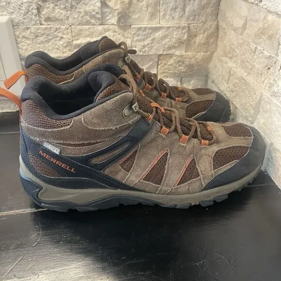 Merrell Shoes Mens Sz 13 Outmost Mid Vent Hiking Suede Lace Up Boots J09519