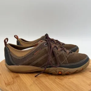 Merrell Shoes Womens 7 Brown Suede Mimosa Glee Mocha Hiking Trail Low Sneakers