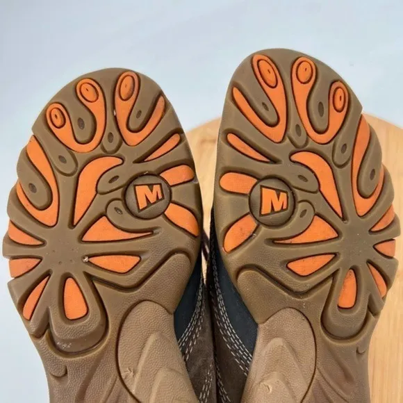 Merrell Shoes Womens 7 Brown Suede Mimosa Glee Mocha Hiking Trail Low Sneakers