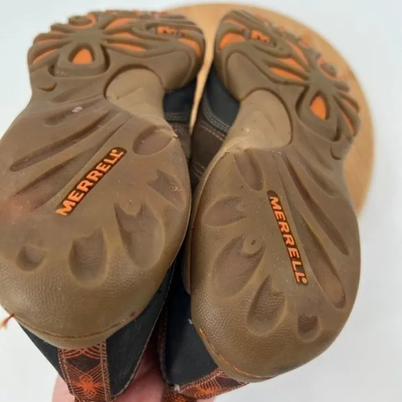 Merrell Shoes Womens 7 Brown Suede Mimosa Glee Mocha Hiking Trail Low Sneakers