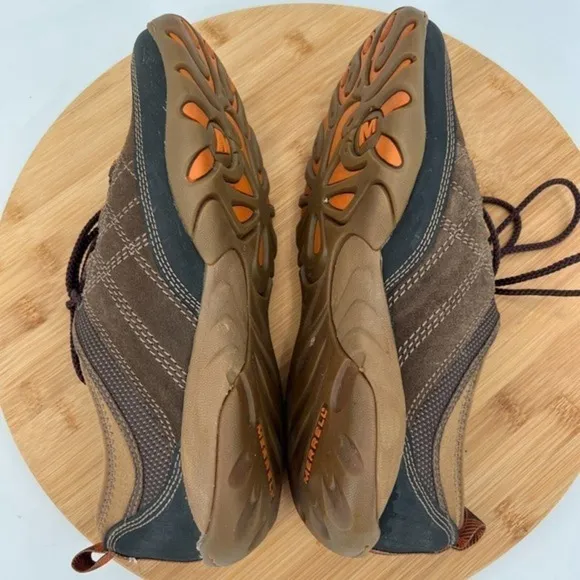 Merrell Shoes Womens 7 Brown Suede Mimosa Glee Mocha Hiking Trail Low Sneakers