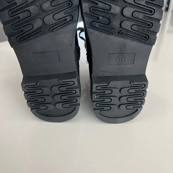 Mia Everli Black Sock Booties Size Girls 11 - Black Glitter Combat Boots NWOB
