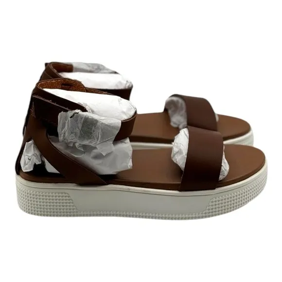 Mia Kids Little Ellen Brown Flatform Sandals | US 13