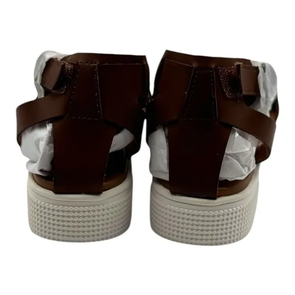 Mia Kids Little Ellen Brown Flatform Sandals | US 13