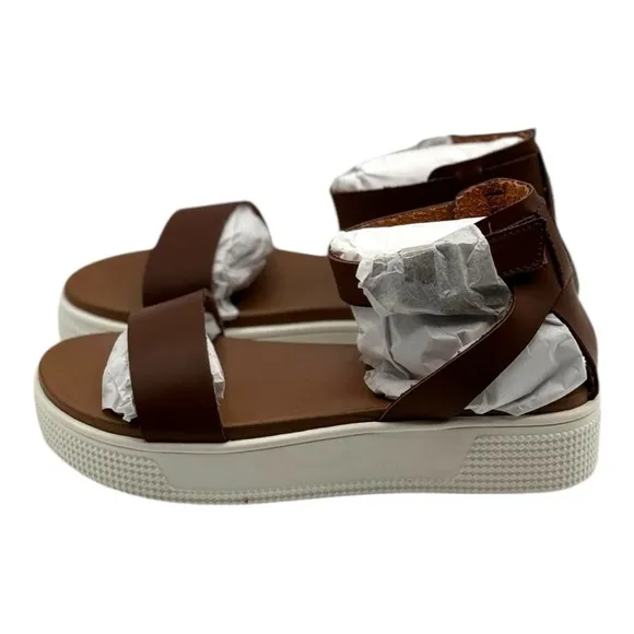 Mia Kids Little Ellen Brown Flatform Sandals | US 13