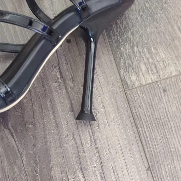 Michael Kors Imani Patent Leather Sandal  Black Strappy Heels