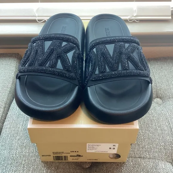 Michael Kors MICHAEL MMK Splash Slide Sandals, size 9