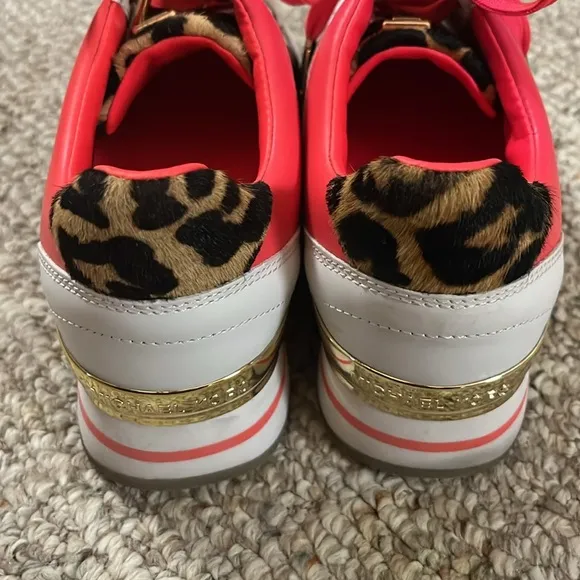 Michael Kors Stylish White and Pink Women's Sneakers