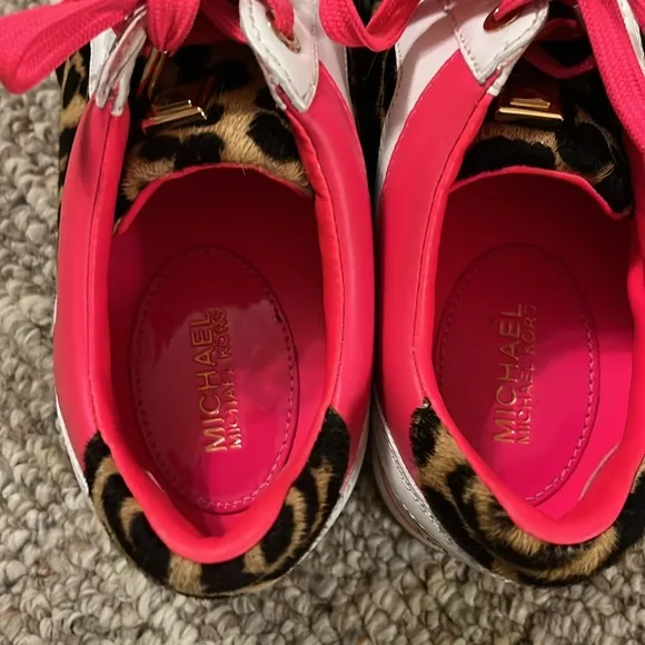 Michael Kors Stylish White and Pink Women's Sneakers