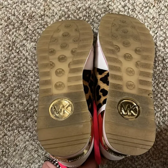 Michael Kors Stylish White and Pink Women's Sneakers