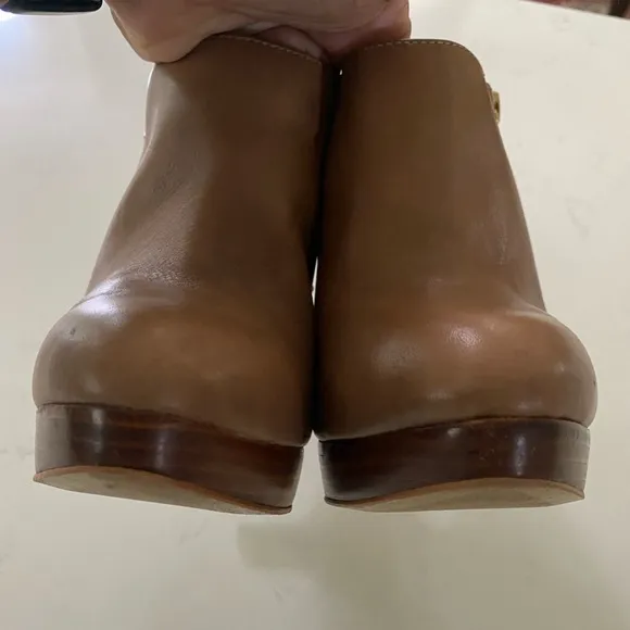 Michael Kors York Zip Up Ankle Booties Brown Leather Stiletto Heel size 10M