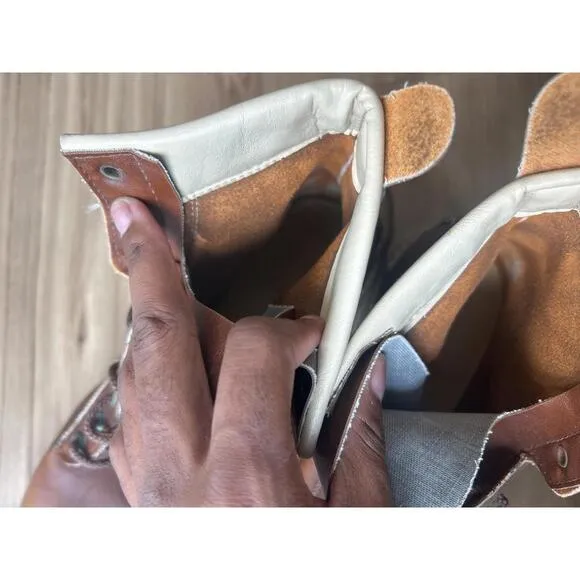 Minimal Brown Leather Combat Boots (NO SOLE)