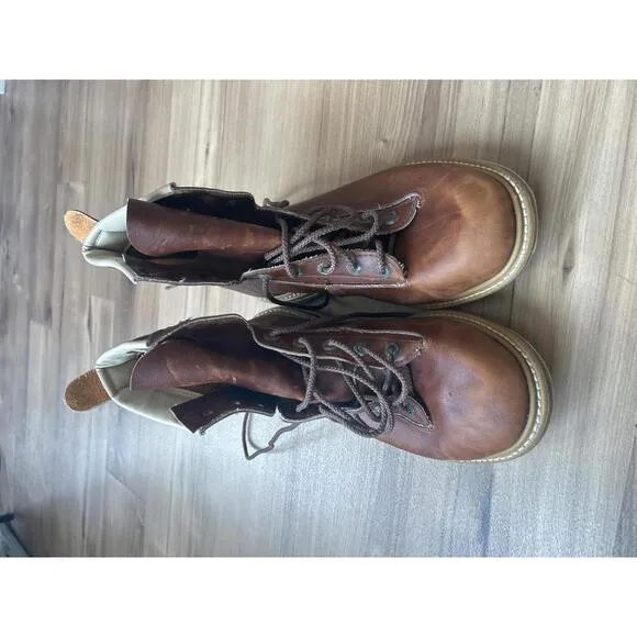 Minimal Brown Leather Combat Boots (NO SOLE)