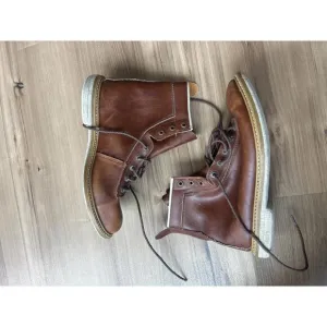 Minimal Brown Leather Combat Boots (NO SOLE)