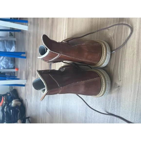 Minimal Brown Leather Combat Boots (NO SOLE)