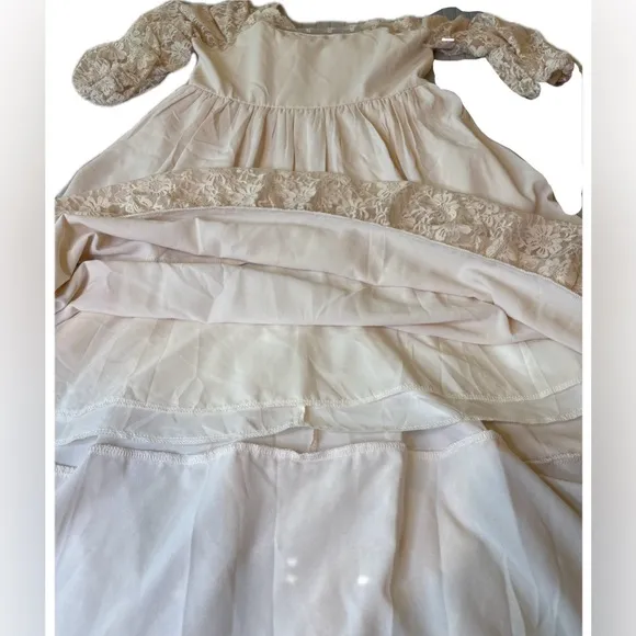 MITILLY Girls Boho Full Length Tulle Dress. Pleated, Ruffle, Lace Embellishments